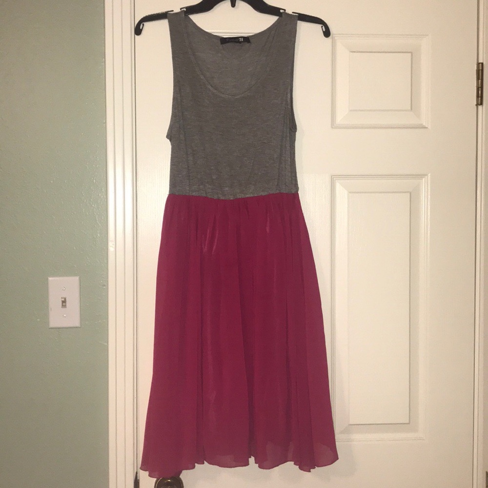Grey & pink dress